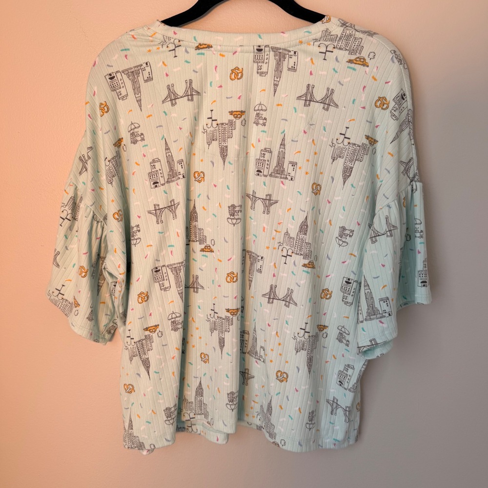 Cuddl Duds Super Soft & Cozy Cityscape 2 Piece Pajamas (LG) Pants Tee Summer - Picture 7 of 12